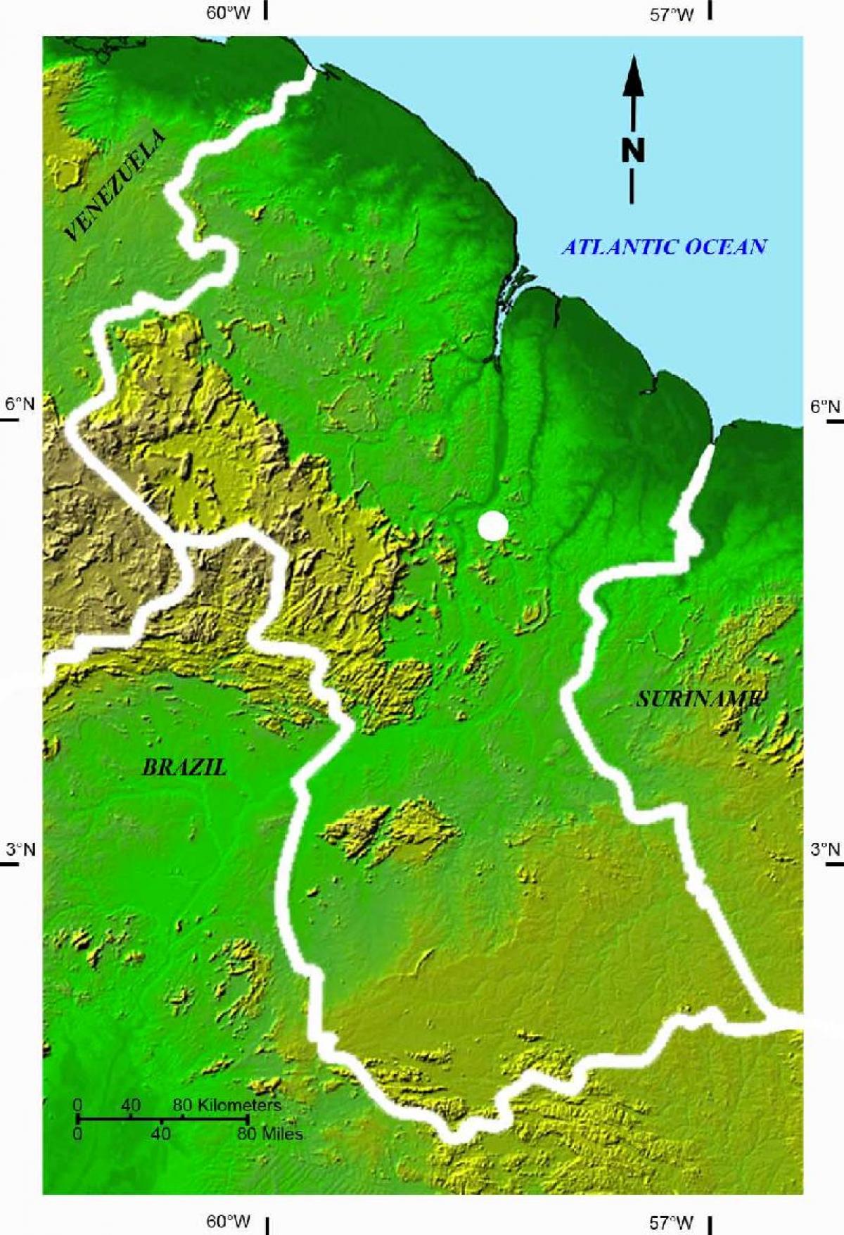 peta dari satelit peta Guyana