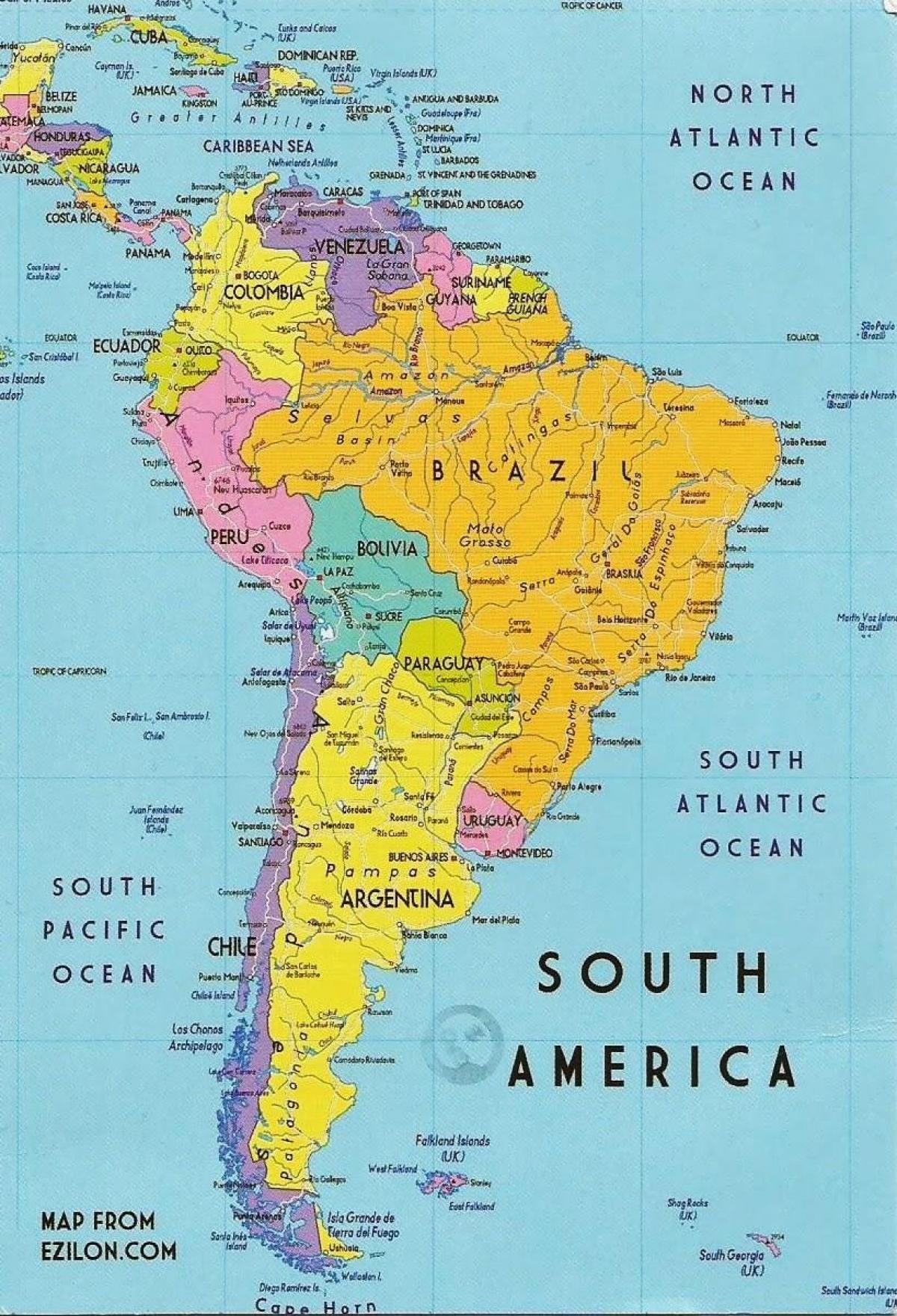 Peta Kota Peta Amerika Selatan South America Map - vrogue.co