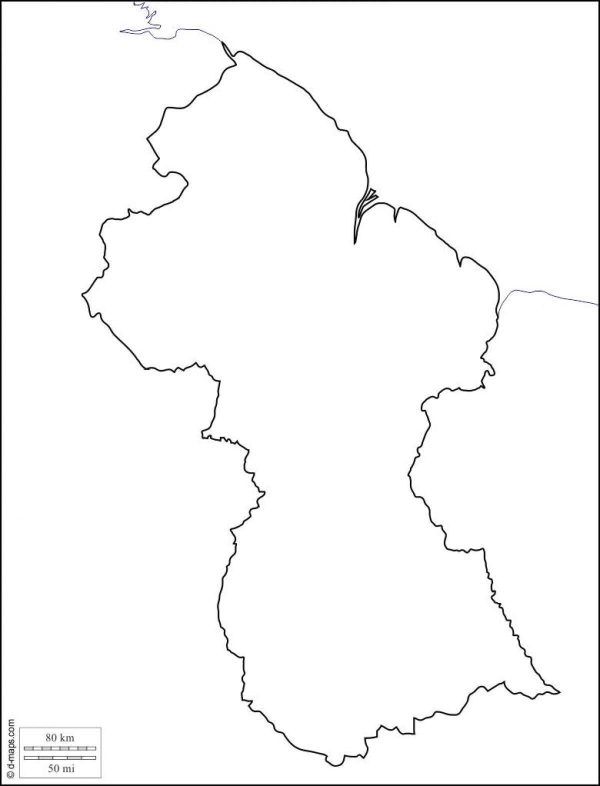 peta kosong dari Guyana