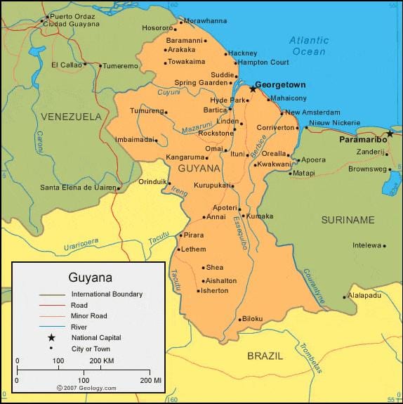 peta Guyana politik