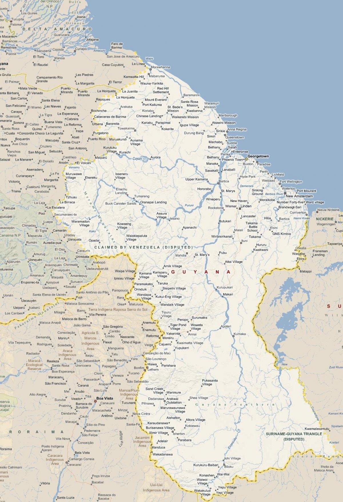 peta rinci peta Guyana