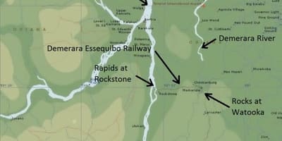 Peta dari essequibo pantai Guyana